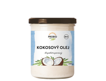 Kokosový olej dezodorizovaný bio Probio 240g Kokosový olej dezodorizovaný bio Probio 240g
